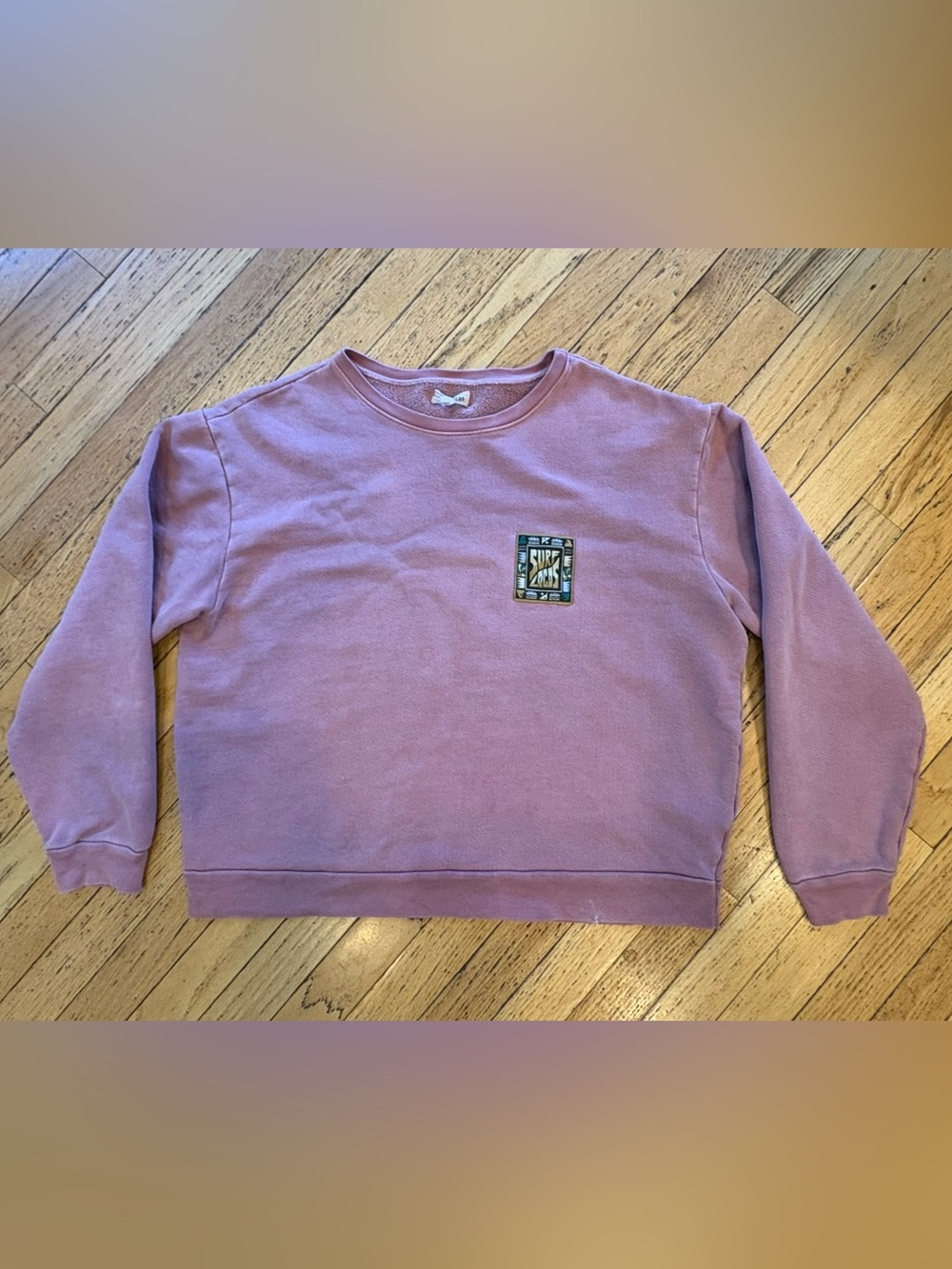 Surf Locos Relaxed Lilac Crewneck Sweatshirt with Chest Patch